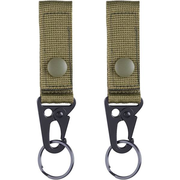 Taktisk belte nøkkelholder nøkkelring belteklips webbing spenne stropp belte nøkkelring for backpacking utendørs camping fotturer Green