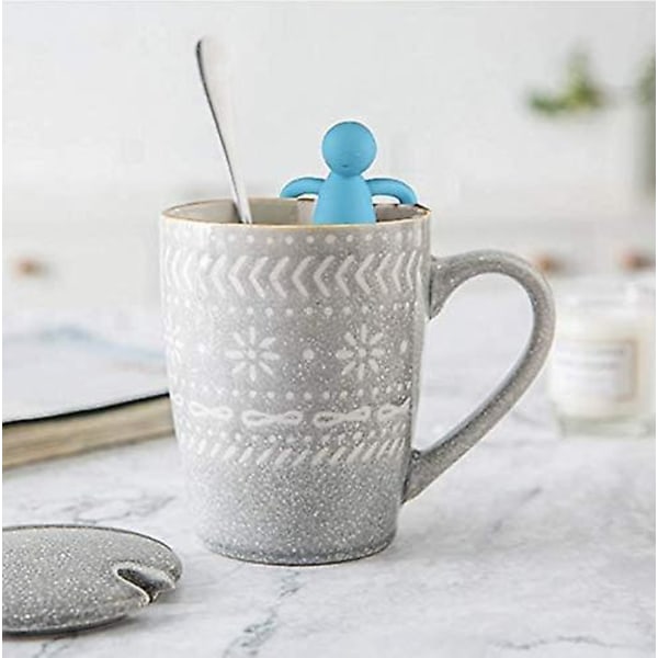 Söt teinfuser söt tesil för löst te fint nät rostfritt stål tekula steeper & diffuser med silikonlock för tekopp & mugg, med rengöringsborste