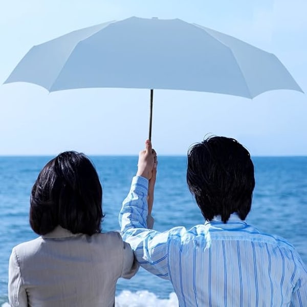 Taitettava sateenvarjo, 6 kylkiluuta Mini Umbrella Pieni sateenvarjo case Mini Anti-UV Umbrella nopeasti kuivuva ja erittäin kevyt kompakti (sininen)