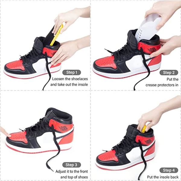 Anti-krøllbeskytter for joggesko / skobeskytter - Holder formen på sko - White (40-46)