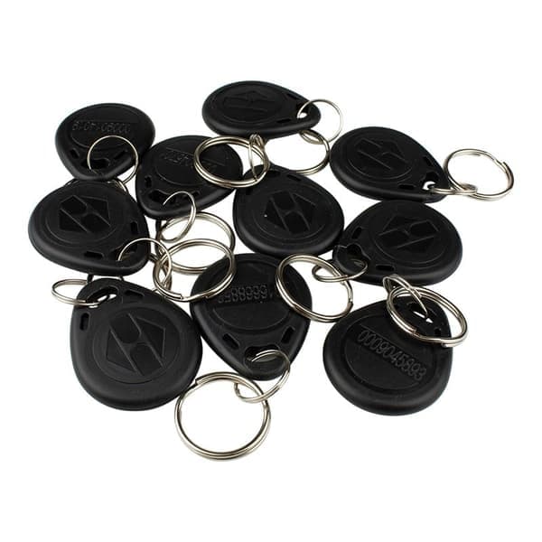 10-pak RFID Smart Tags 125kHz - Unikke Nøgler Sort