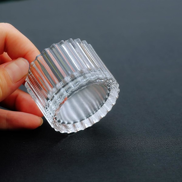 Set med 12 Klarfärgade Värmeljushållare, Glasljusstakar för Bordsdekorationer 5cm x 3.5cm, Votivljusstakar