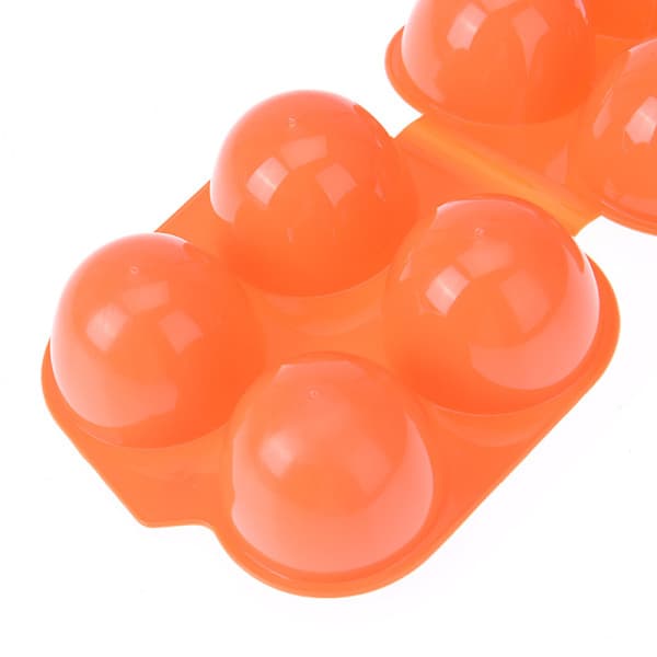 Bærbar plastbeholderholder for 4 egg, sammenleggbar eggoppbevaring