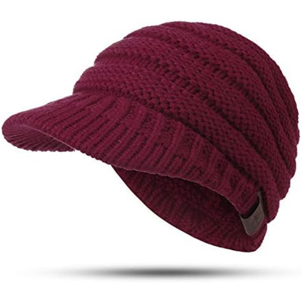Vinter varm hästsvans stickad mössa red