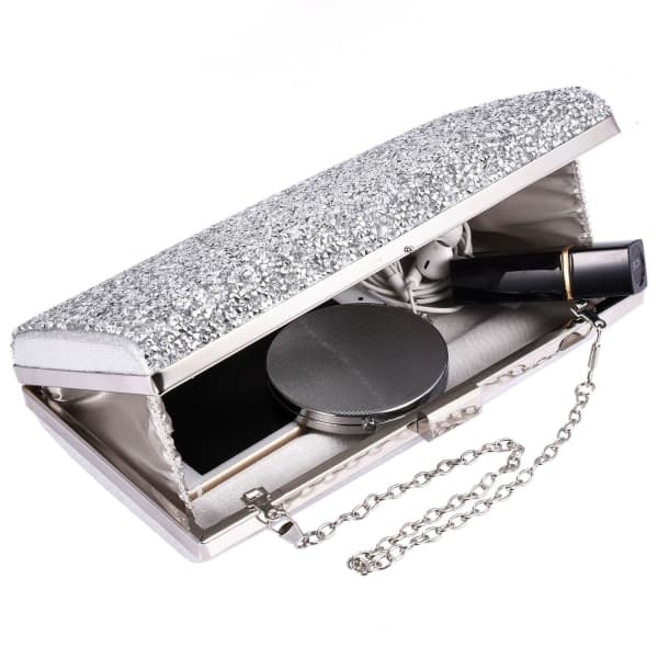 Glitter Kuvert Taske - Sølv Sølv