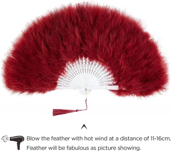 Fjervifte, Vintage Foldevifte Flapper Håndvifte -