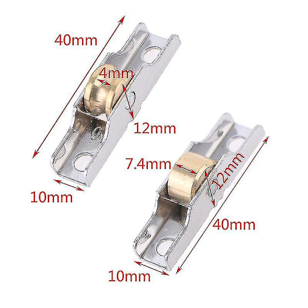 10mm 4stk Rustfrit Stål Vindue Trisse Skydedør Rulle Løber Hjul Spor Trisse Lydløs Hjul Spor Trisse Møbler