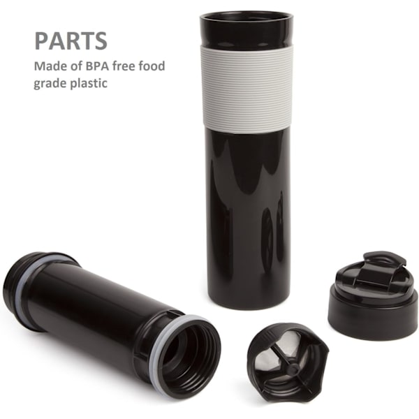 Kaffetillverkare Fransk Press Res Mugg Protabel Te och Kaffetillverkare Flaska, Varm och Kall Kaffe Bryggare 350ml/12oz
