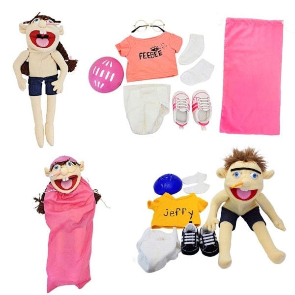 Jeffy Puppet Jeffy Hånddukke Tegneserie plysj leketøy utstoppet dukke