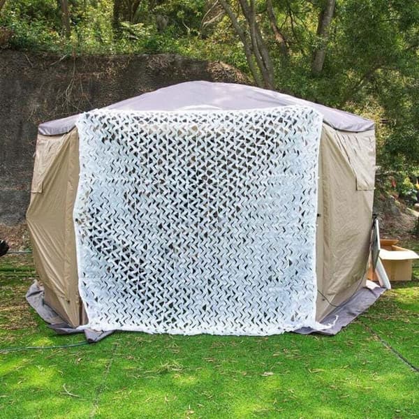 Perforeret solsejl - 3x3 m kvadratisk - 120 g/m² - Polyester - Hvid - UV-resistent - Rådresistent