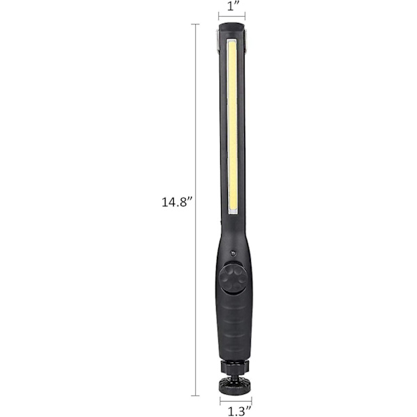 Oppladbar Cob arbeidslys, slank Usb inspeksjonslys Led arbeidslys med roterende bryter og 360 roterende magnetisk base og krok for bilreparasjon, hjem