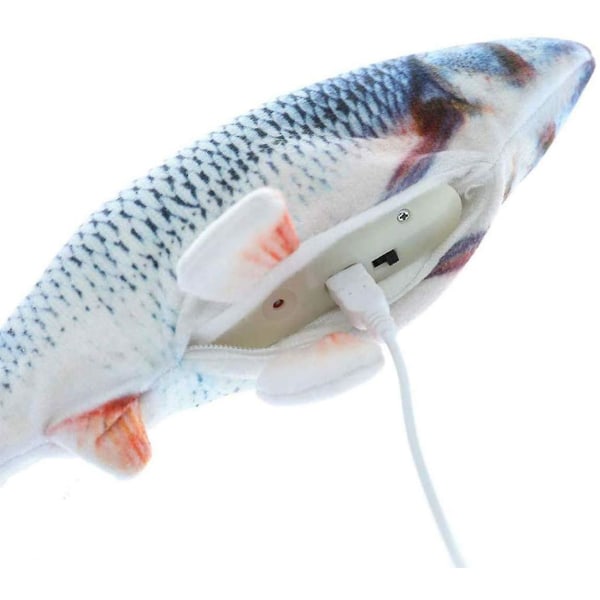 Elektrisk kattefisk legetøj bevægelig fisk catnip plys legetøj USB opladning 3d simulering aktive dukker Carp