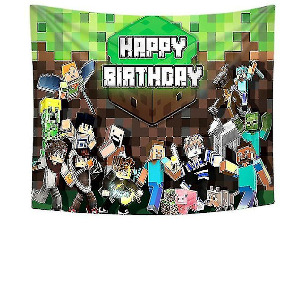 Minecraft-tema affisch gobeläng vägg gobeläng sovrumsdekoration möbeldekoration (hy)