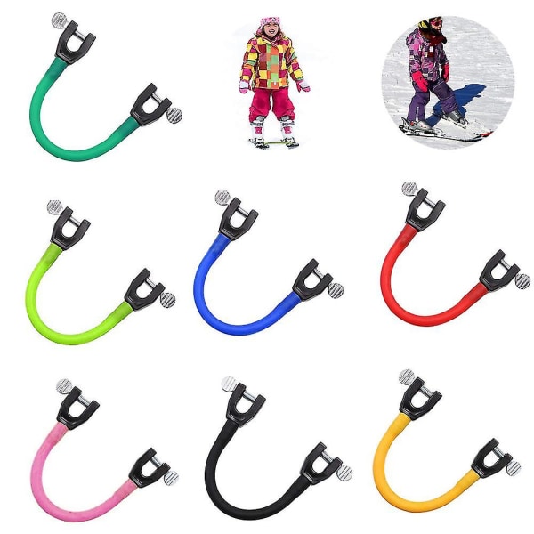 2 st snöbrädeanslutningar, skidträningshjälpmedel, skidspetsanslutning, snowboardklämma skidhjälpmedel - Red