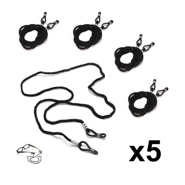 5-pack Senil sladd Glasögon sladd Glasögon sladd Svart Halsband svart