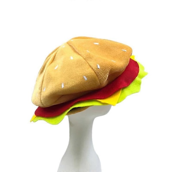 Rolig Hamburger Hatt, Snabbmat Hamburger Hatt, Pizza Party Tillbehör Dekorationer, Tokig Löjlig Hatt För