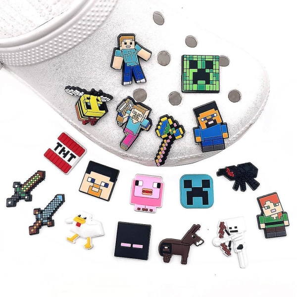 18 stk. Minecraft skocharms, Croc Clog sko dekoration til børn og voksne