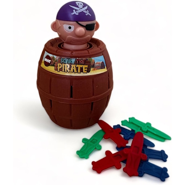 Mini Barrel Pirate Game - Hoppande pirater ur tunnan Pop Up-leksaker för barn, | Interaktivt nyhetsbrädspel | Prova lyckospelet (1-pack)