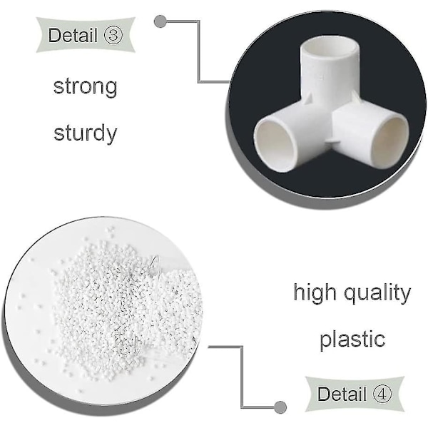 3-tie sisäinen halkaisija 20mm PVC-liittimet 3-tie kyynärpää PVC-liitinliittimet Vesiputkiliitokset Kasteluun Kasteluputki (11 kpl, valkoinen)