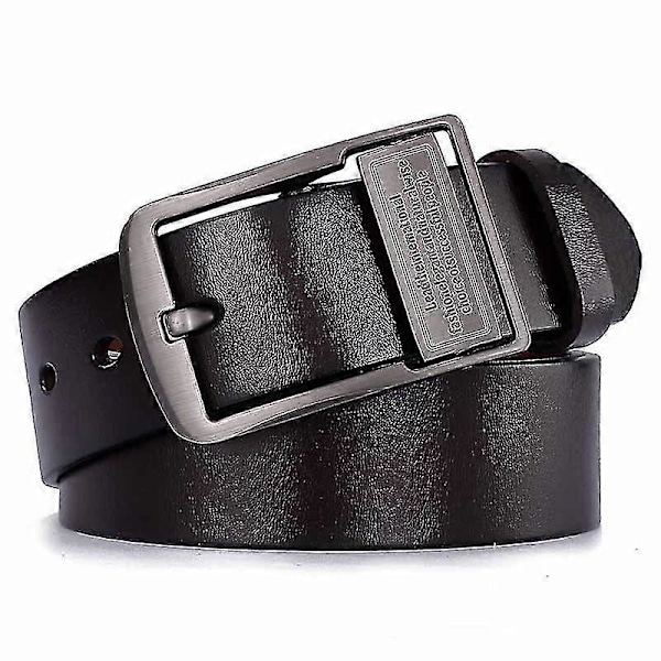 Plus Størrelse 130 140 150 160 170cm Ko Læder Luksus Rem Herrebælter Til Mænd Klassisk Spænde Læderbælte Herrebælter 120cm black