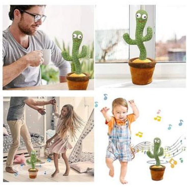 Dancing cactus, talking cactus toy repeats what you say Green