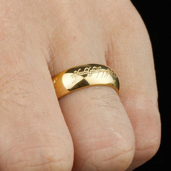 Betterlifefg - Ringen fra Ringenes Herre, Parring Hjerte Sutra Ringen fra Ringenes Herre, 6mm, Gull, One Size (Innvendig omkrets 60mm | Innvendig diameter 19mm)