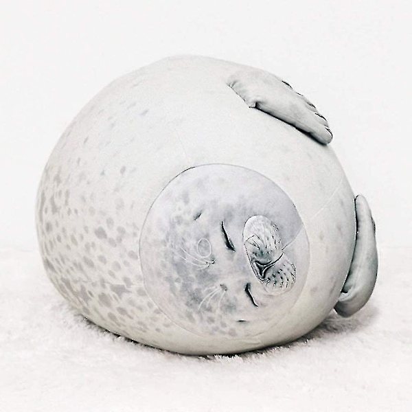 Hyljeeläinpehmolelu, Pyöreä Hyljepehmolelu, Ihastuttava Hyljepehmolelu Puuvillasta White 60cm