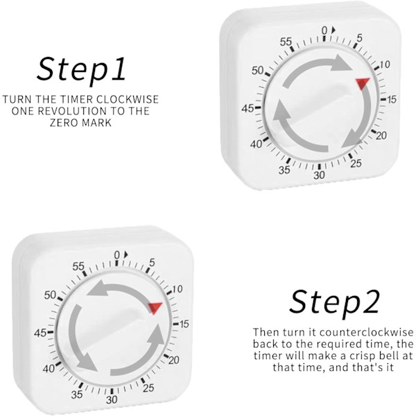 Kök Timer, Ägg Timer för Kokande Ägg, Timers för Matlagning, Exakt 0-60 Minuters Timing, Lätt att Använda, Elegant Vit Design