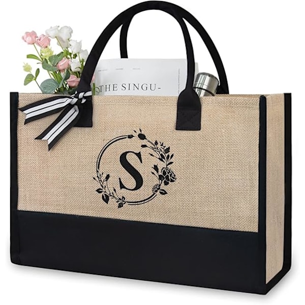 Canvas Tote Bag, Personalized Present Bag, Suitable for Wedding, Birthday, Beach, Holiday, is a Great Gift for Women, Mom, Teachers, Friends