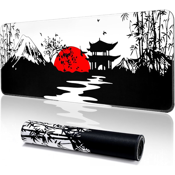 Pelihiirimatto, suuri työpöytämatto (80 x 30 x 0,3 cm), pestävä iso hiirimatto, japanilainen hiirimatto liukumattomalla kumipohjalla