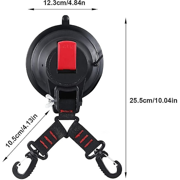 Yaju kraftig sugekopanker med fastgørelseskrog, multifunktionelt campingpresenningtilbehør som bilsidemarkise (2 stk. sort)