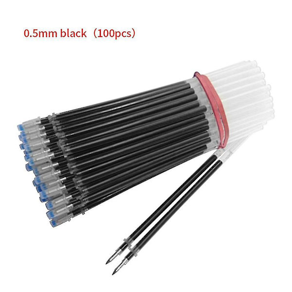 20/50/100 kpl/erä sininen musta punainen geeli kynä pyyhittyvä täyttöpatruuna pyyhittyvä - black - 0.5mm 100pcs