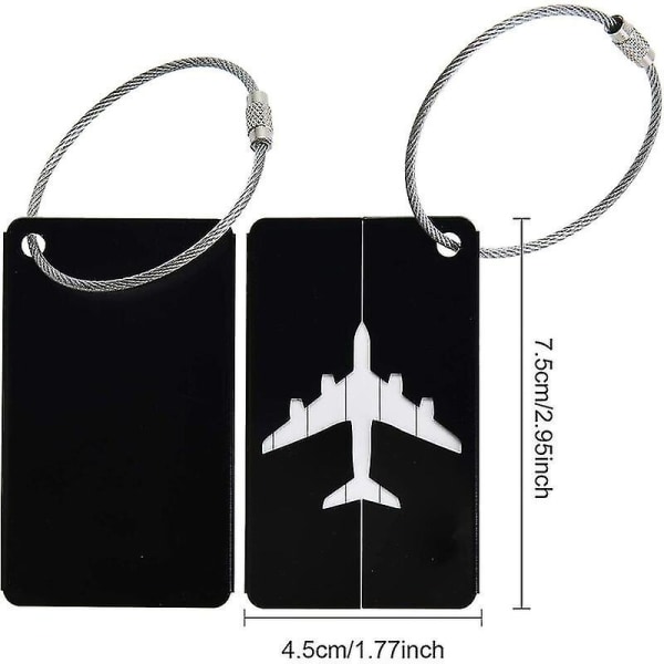 6-osainen matkatavaralappu lentokoneen matkalaukun etiketti alumiiniseoksesta valmistettu matkatavaratarra ruostumattomasta teräksestä langoilla ja vedenpitävällä PVC-kortin matkatavaralipulla (6 väriä) Hy