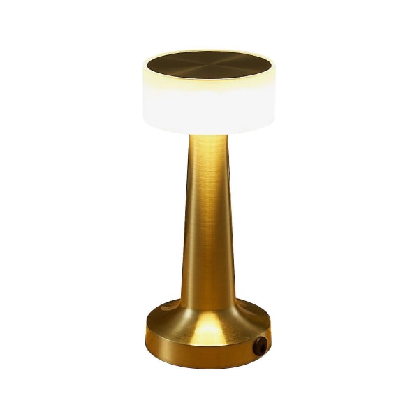 Batteridrivna bordslampor, uppladdningsbar trådlös LED-bordslampa med touch H, 3-nivåers ljusstyrka brons