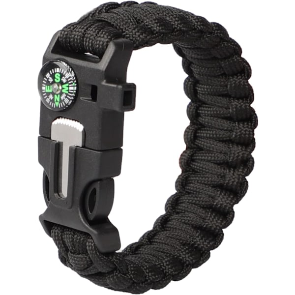 5 in 1 Multifuntional Paracord Survival Bracelet with Flint Stone, Compass, Whistle, Wire Saw and Rescue Rope Universal Multi-tool