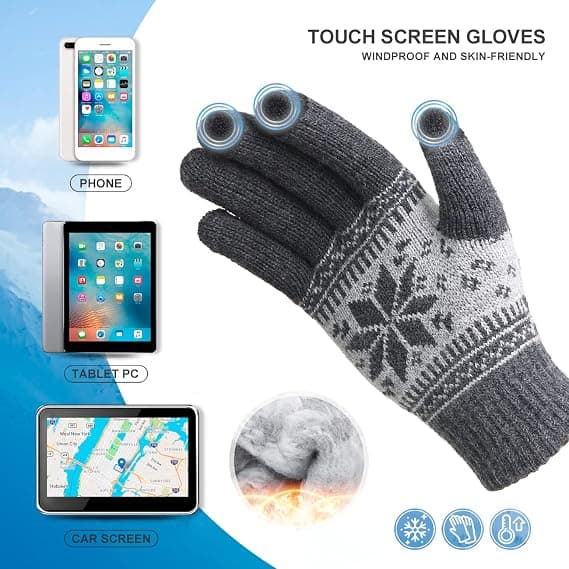 Vinter Touch Screen Sne Blomst Hold Varme Handsker