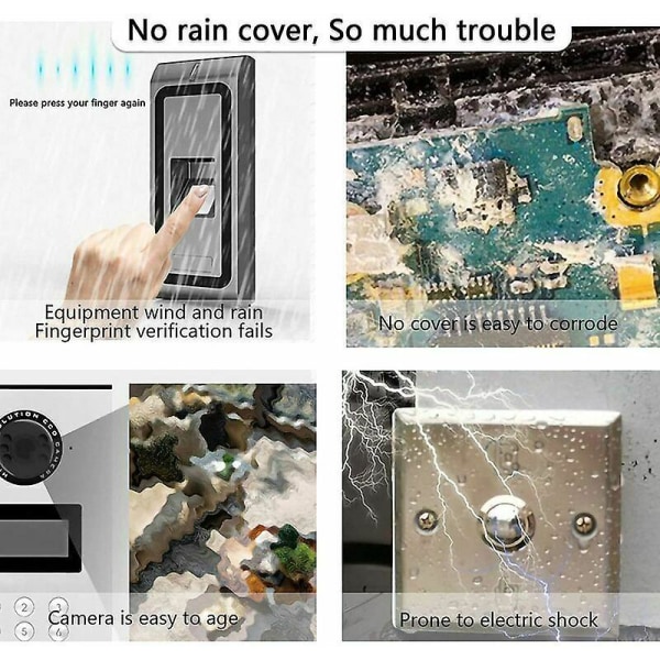 Vandtæt metaldæksel til kameraer, dørklokker, dørlåse, adgangsdørhåndtag, beskytter udstyr mod sollys og regndråber, velegnet til alle typer