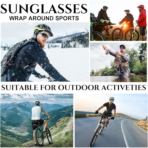 4 st sport solglasögon vindtäta cykelglasögon, lätta nattglasögon ridglasögon solglasögon för motorcykel cykel utomhusaktiviteter sport