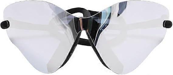 Oversized Punk Solbriller Kvinner Menn Rammeløse Solbriller Dame Briller Goggle (Sølv)