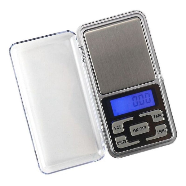 Digital vægt i lommeformat, lommevægt, smykkevægt 0,01 - 200 g sølv