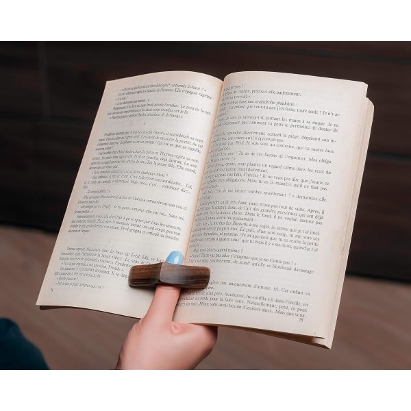 Bogsideholder -Håndlavet Natural Walnut Inch Bogmærke -Novel Læsetilbehør Gaver til læsere, Bogelskergaver, Bogormgaver, Litterære Gif
