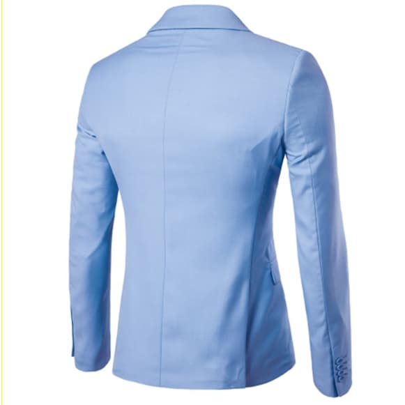Lett blazer for menn med én knapp, smal passform, blå blue S