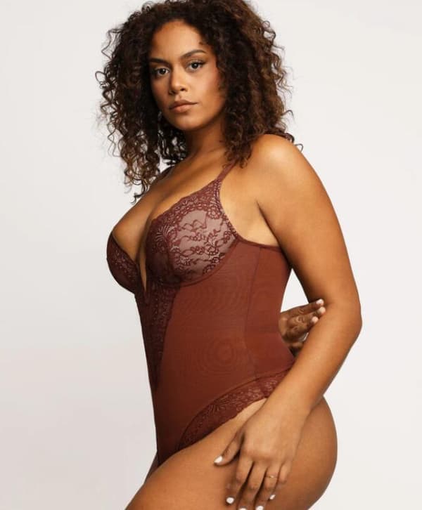 Blonder Shapewear Bodysuit for kvinner, magekontroll Bodysuit Curry Curry S