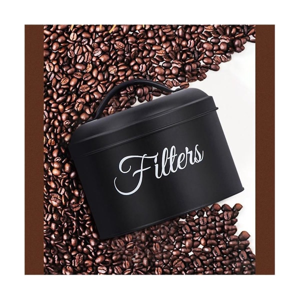 Kaffe Filter Holder, Kurv Kaffe Filter Opbevaring Med Låg, Rund Kaffe Filter Beholder Til Tæller