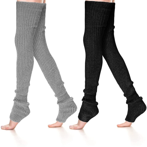 2 paria naisten talvilämmittimet polven päällä Sukat jalkojenlämmittimet