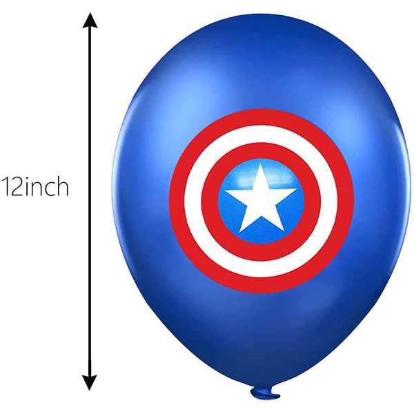Supersankarijuhlatarvikkeet 36 kpl Superhero-ilmapallot 12 tuuman lateksiilmapallot lapsille Syntymäpäiväjuhlatarvikkeita Koristeet, jotka sopivat täydellisesti teemapaillesi