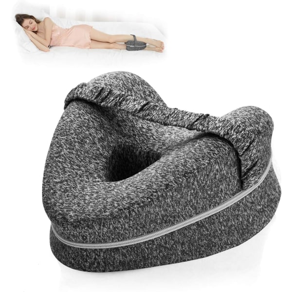 Benkudde, ergonomiskt knäskydd för sömn, knäskydd med memory foam med rem för sidosömn, benstödskudde med avtagbart cover