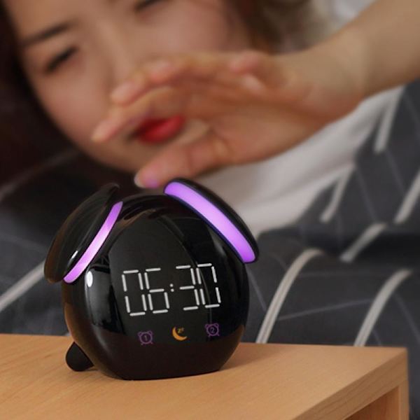 Wake Up Child Ljusväckning med LCD-Skärm 2000mah Uppladdningsbar Justerbar Funktion Snooze Lampa Alarmklocka Kryc