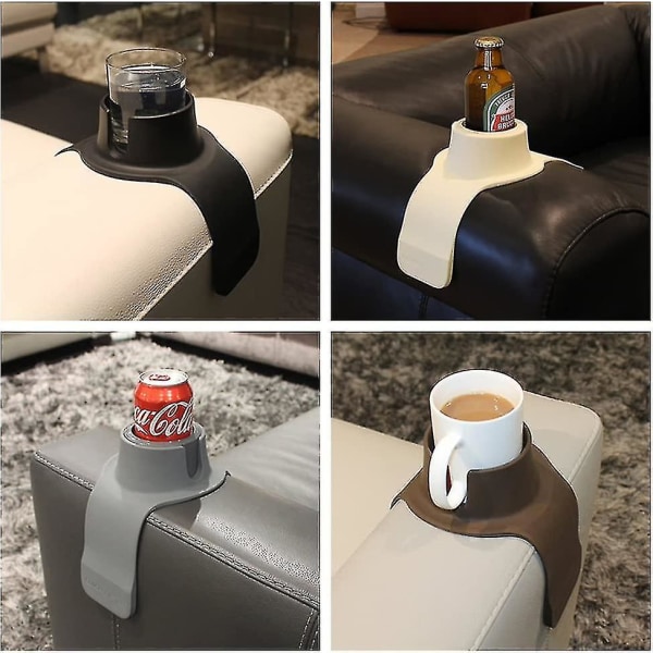 Couchcoaster - Den ultimative drikkevareholder til din sofa, stålgrå - stålgrå -