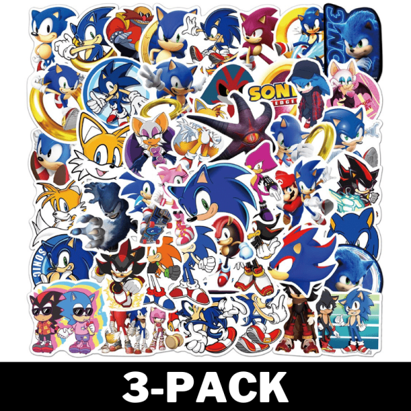 50 kappaletta Sonic-tarroja / -tarroja 3-Pack